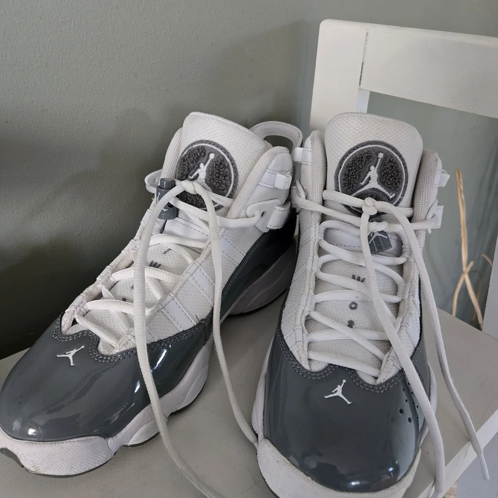 Nike Air Jordan 6 Rings White Cool Grey Sneakers Sz 5Y